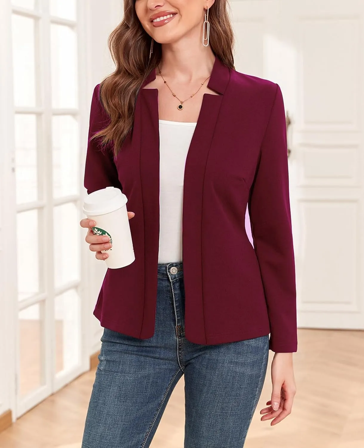 MINTLIMIT Women's Casual Blazer Long Sleeve Open Front Business Work Office Blazer Jacket with Pockets 2025