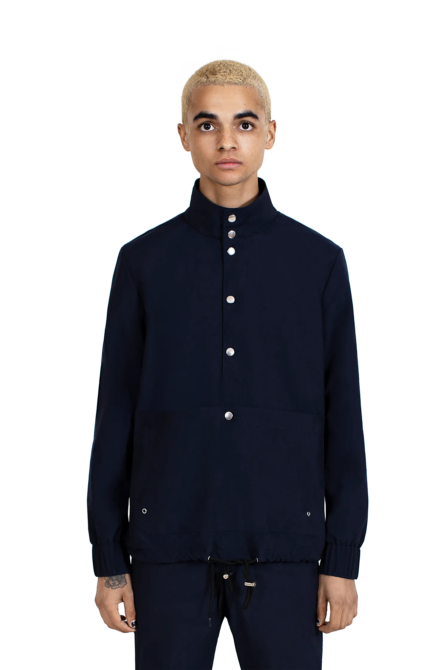 Nylon Pull-over Jacket in Navy