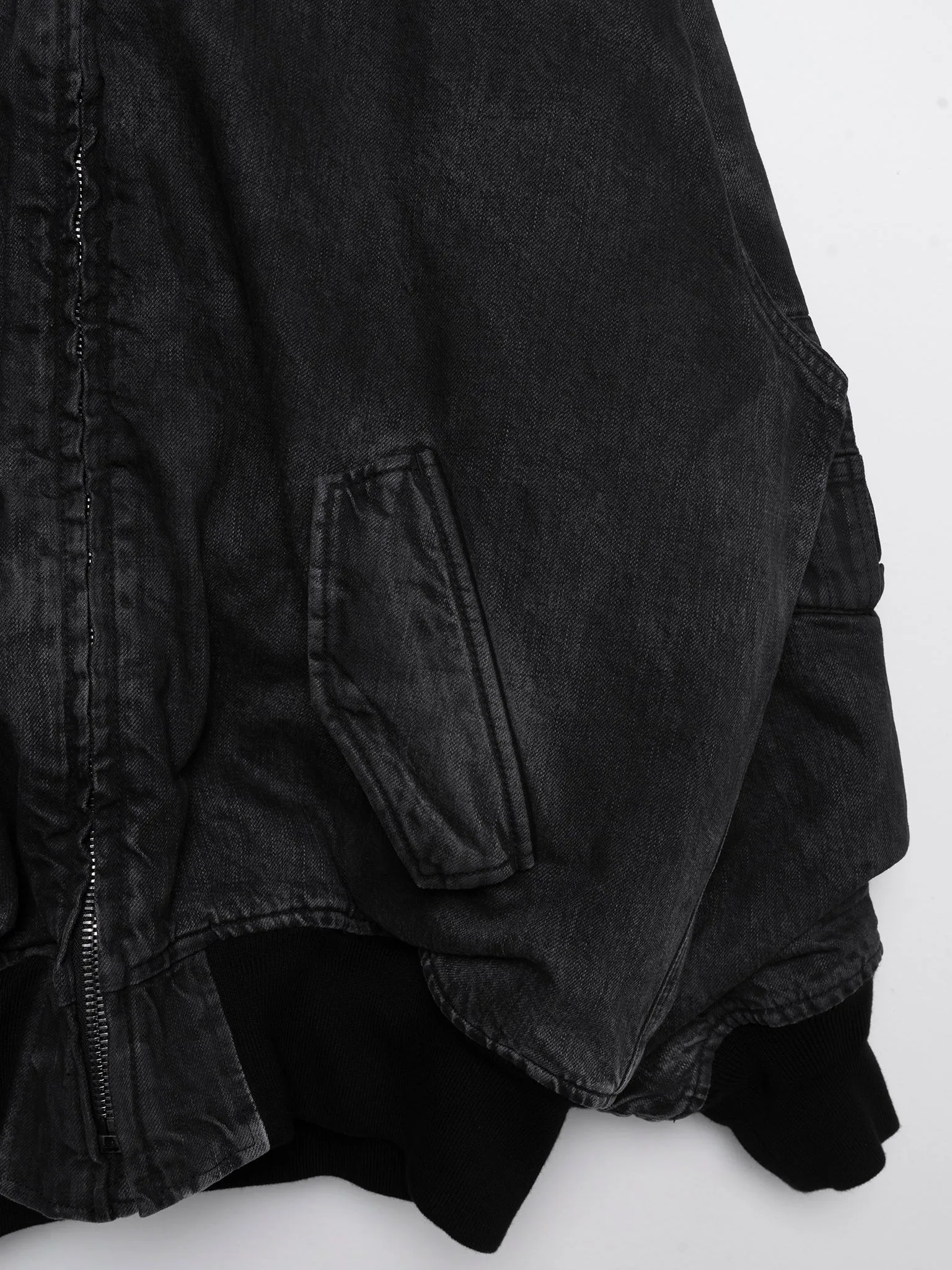 Oversized Hooded Denim Bomber Jacket