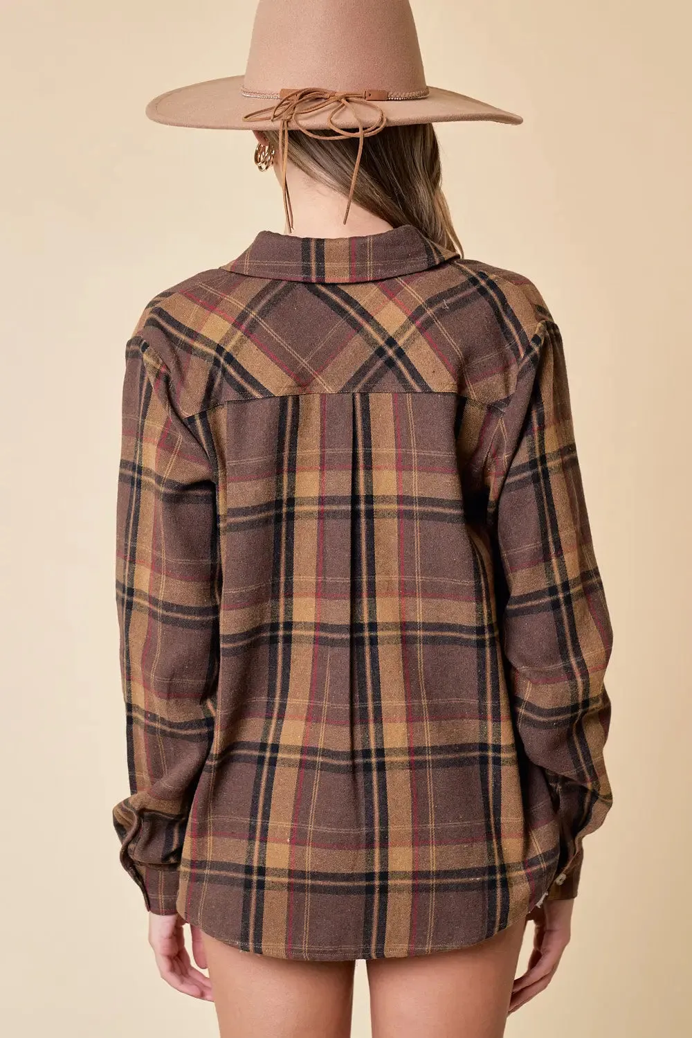 PLAID BUTTON DOWN OVERSIZED SHIRT