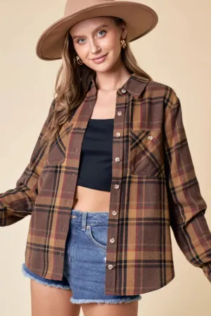 PLAID BUTTON DOWN OVERSIZED SHIRT
