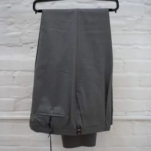 Pleated Dress Trouser - Light Gray Worsted Wool
