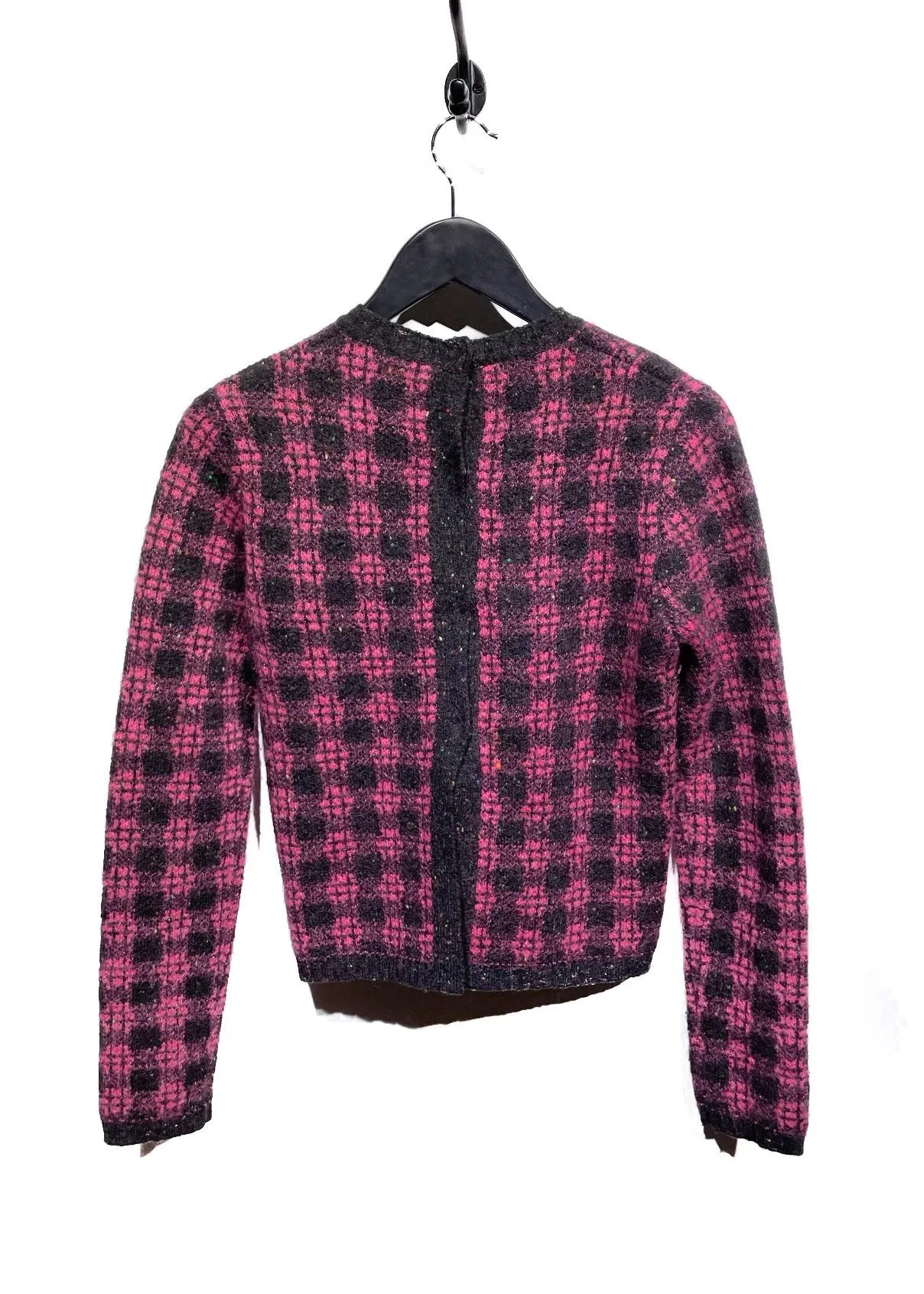 Prada Pink And Black Plaid Wool-Blend Sweater