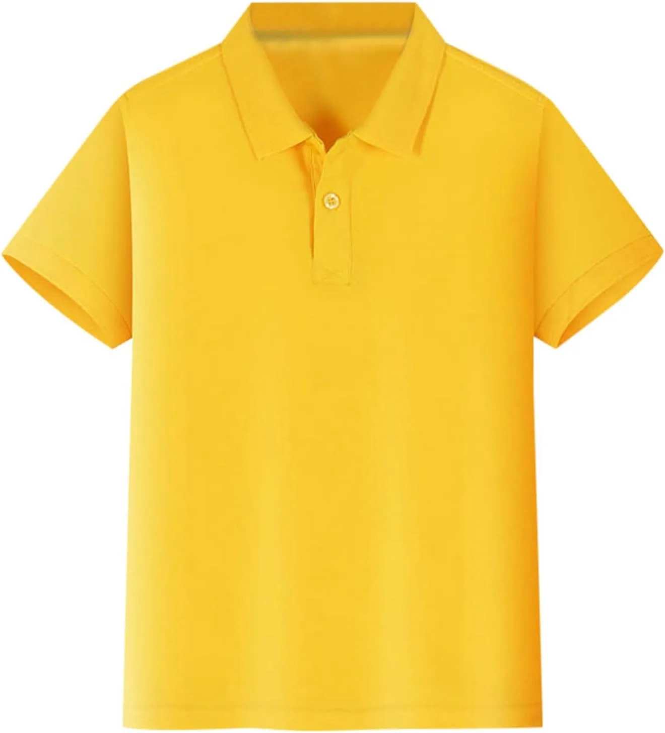 Preppy Boys Girls Pique Polo Shirt Short Sleeve Solid Active School Uniform Button Closure Breathable Performance Tshirt 5-12