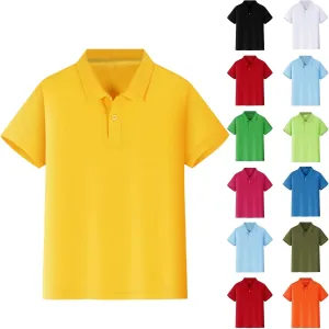 Preppy Boys Girls Pique Polo Shirt Short Sleeve Solid Active School Uniform Button Closure Breathable Performance Tshirt 5-12