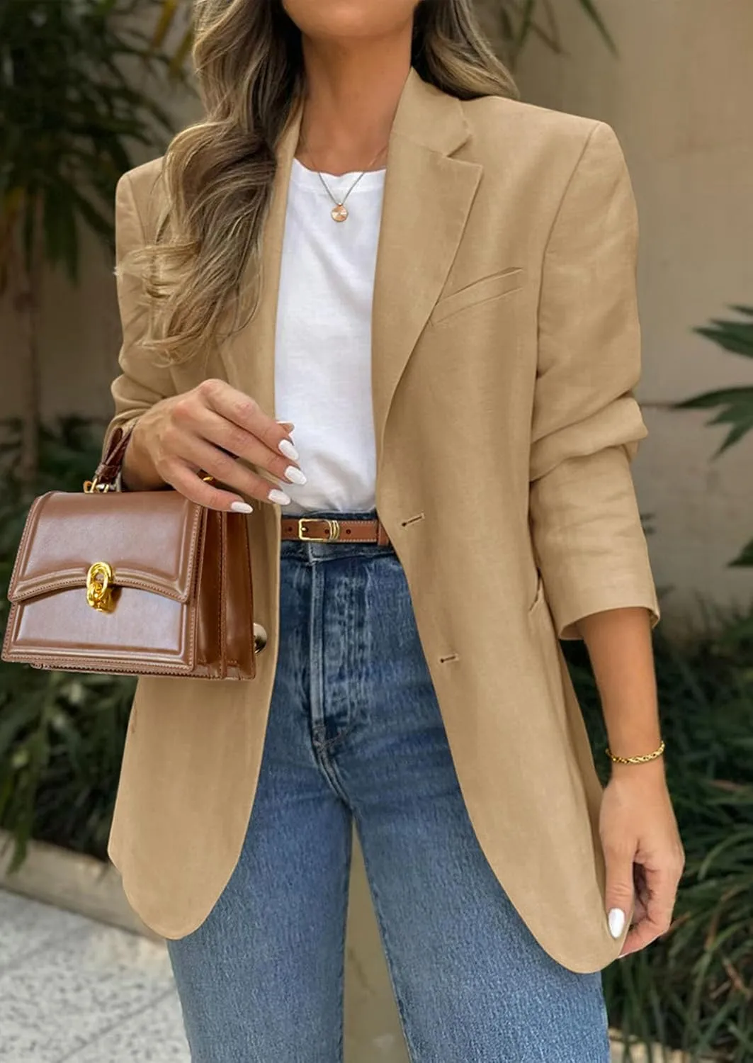 PRETTYGARDEN 2025 Blazers for Women Business Casual Long Sleeve Lapel Open Front Suit Jacket Work Blazer with Pockets