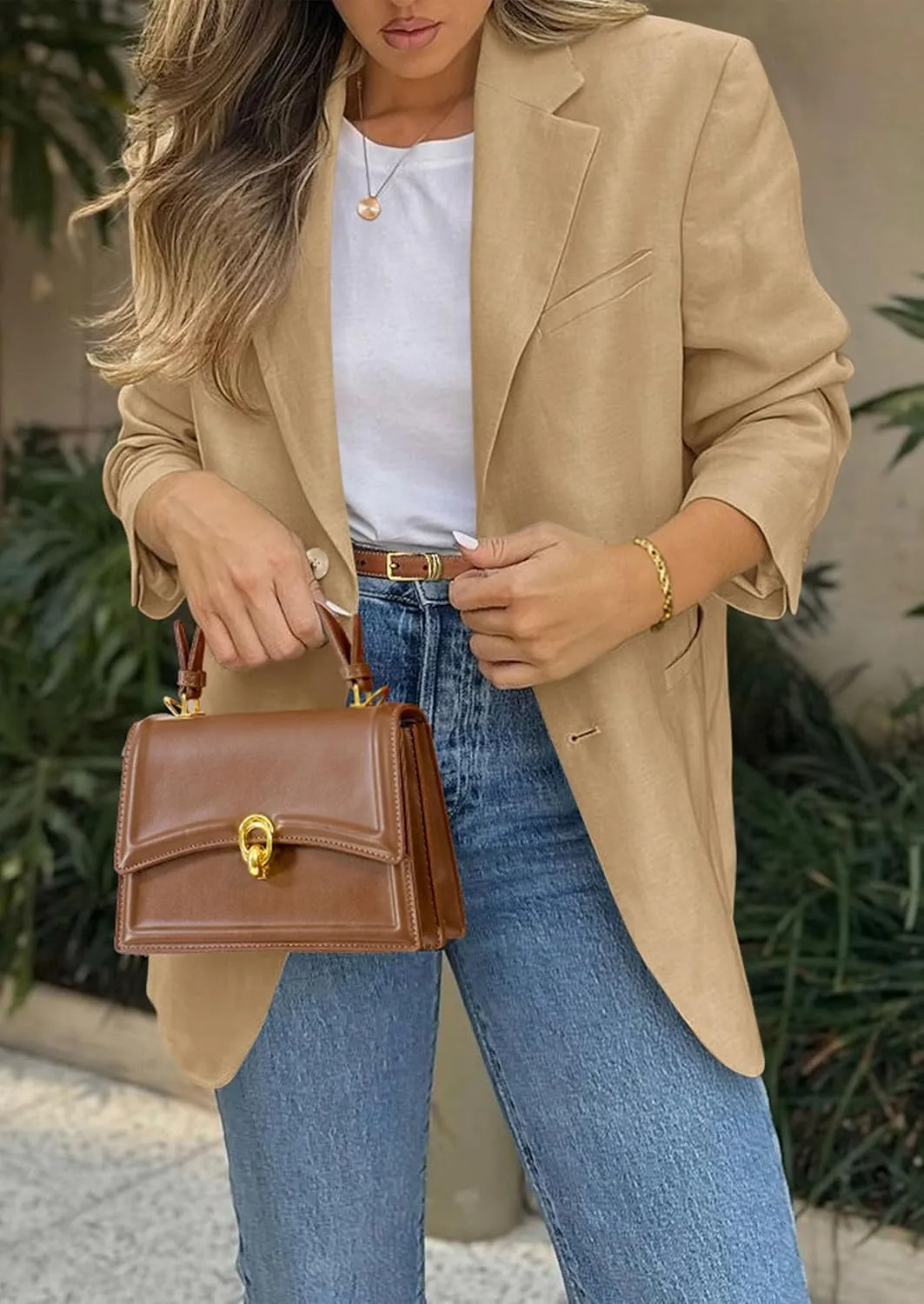 PRETTYGARDEN 2025 Blazers for Women Business Casual Long Sleeve Lapel Open Front Suit Jacket Work Blazer with Pockets
