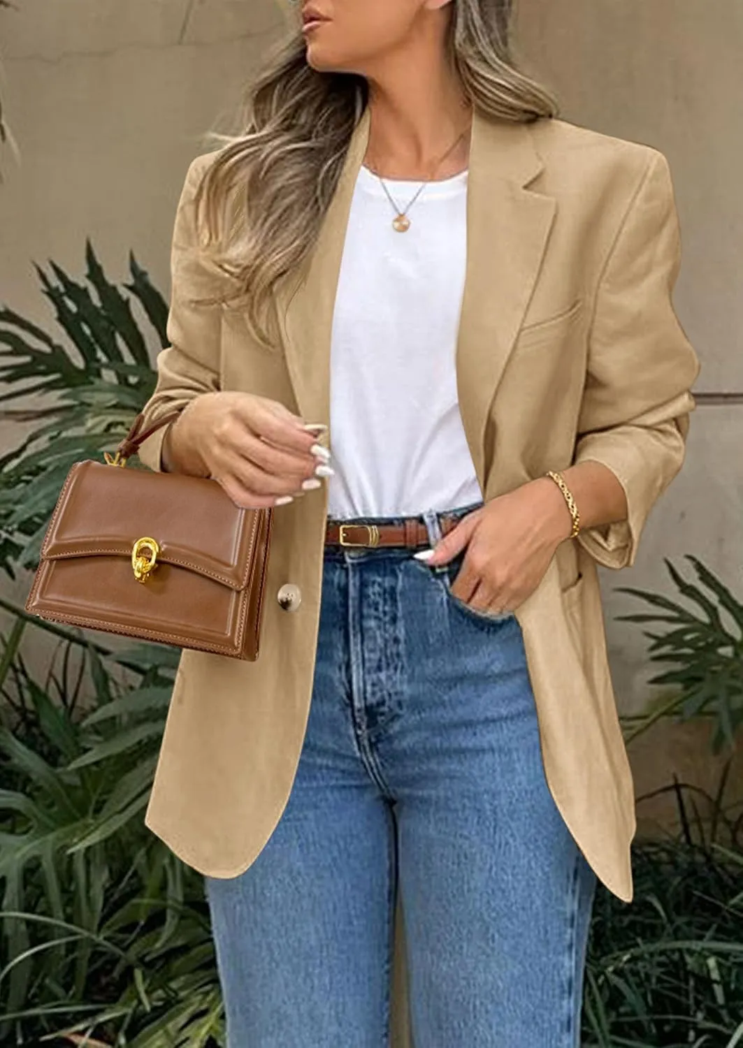 PRETTYGARDEN 2025 Blazers for Women Business Casual Long Sleeve Lapel Open Front Suit Jacket Work Blazer with Pockets