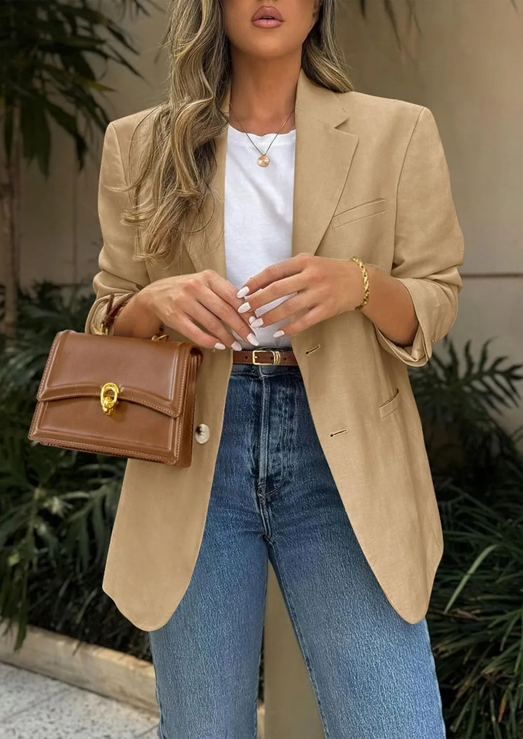 PRETTYGARDEN 2025 Blazers for Women Business Casual Long Sleeve Lapel Open Front Suit Jacket Work Blazer with Pockets