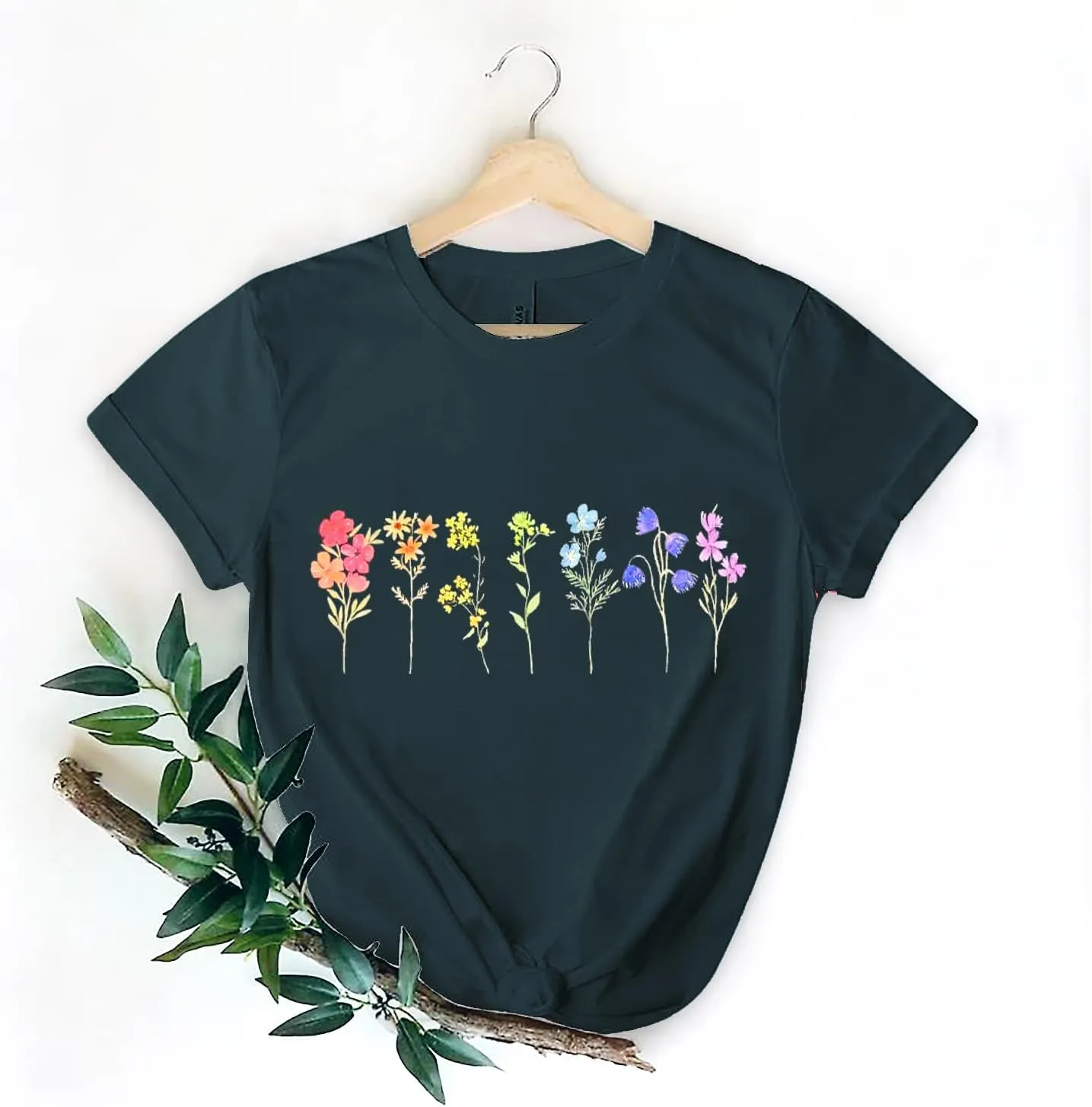 Pride Shirt Woman Cute Wildflower LGBT Pride Month Tshirt Flower LGBTQ Tees
