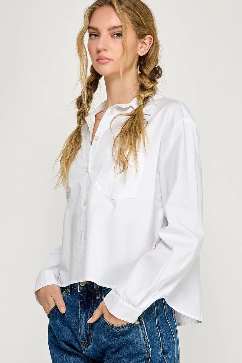 Relaxed Cotton Shirt W/ Pocket