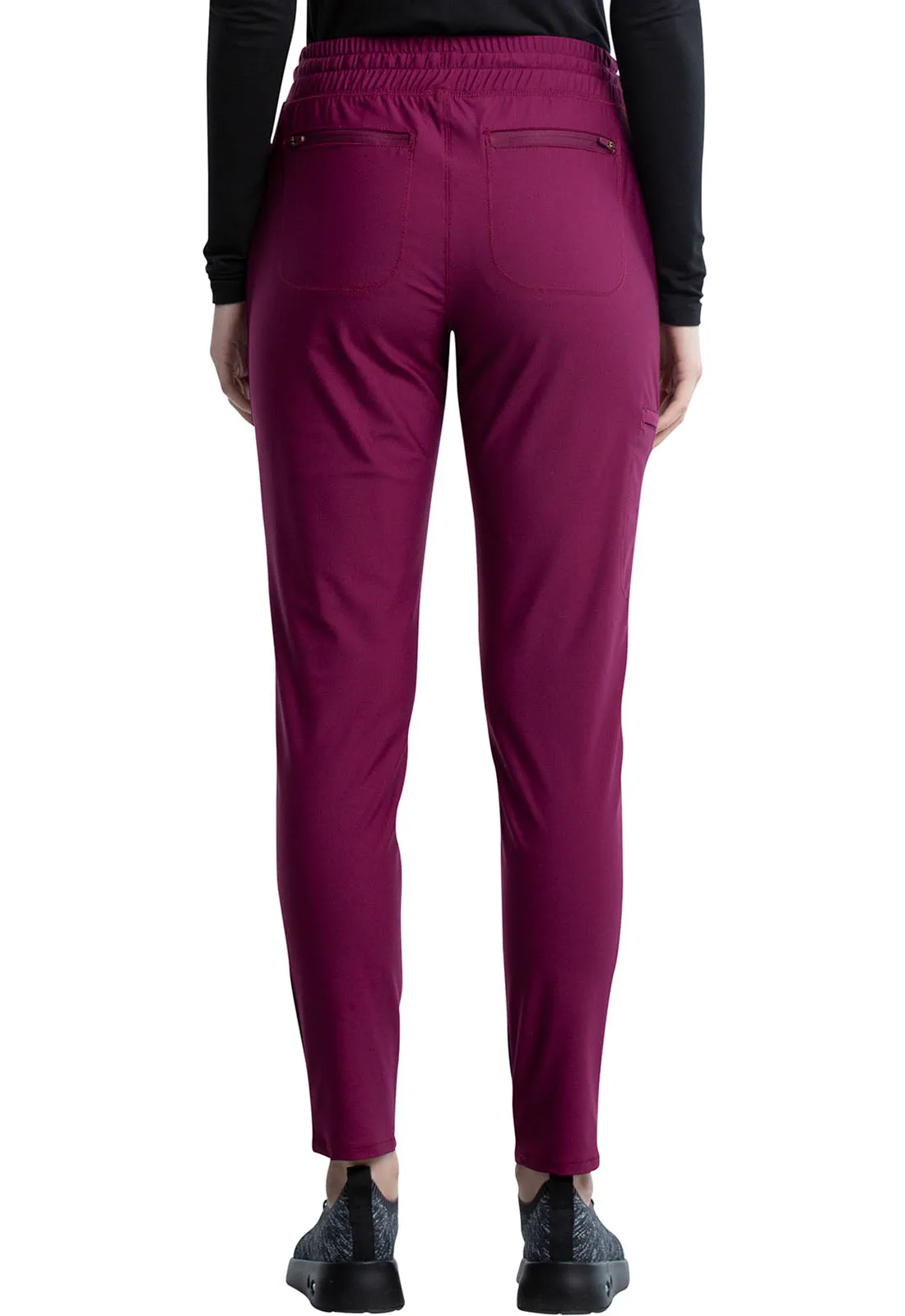 Scrub Pants - Cherokee Women's Form Mid Rise Tapered Leg Drawstring Pant - Wine, CK095