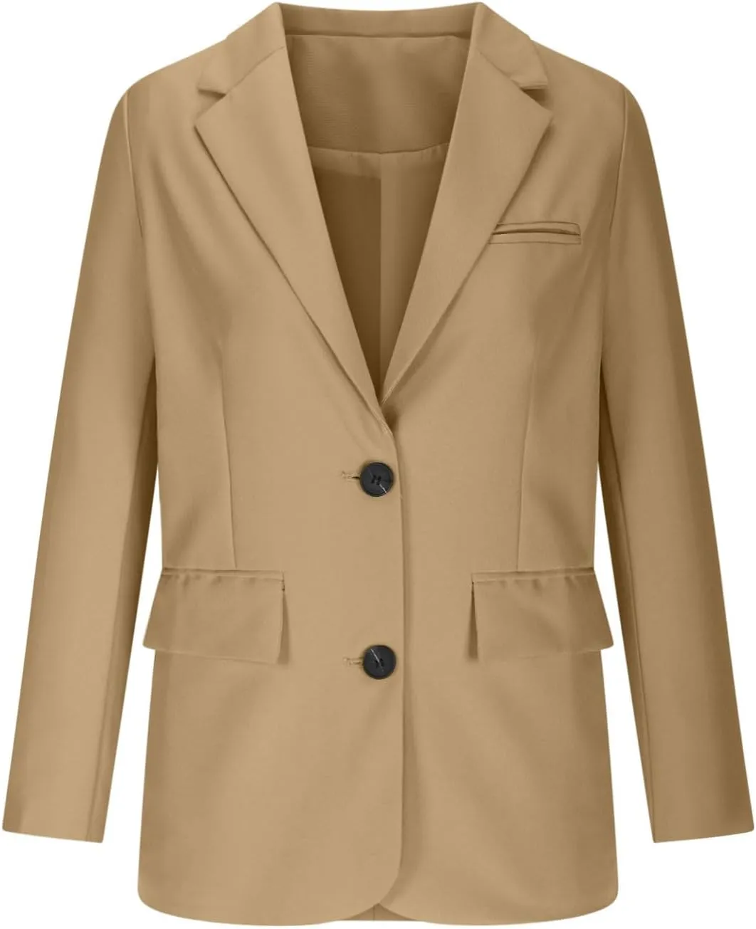 SEAOPEN Women's Business Casual Long Sleeve Blazer Open Front Lapel Jacket Suit Work Office Blazer with Pocket