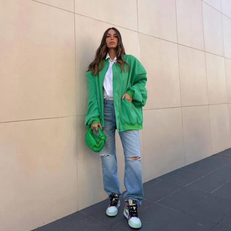 Selma Bomber Jacket with Ruched Sleeves - 7 Colors