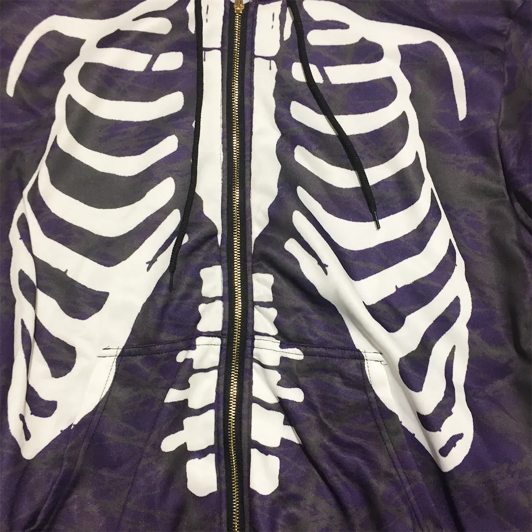 Skeleton Zip Up Hoodie