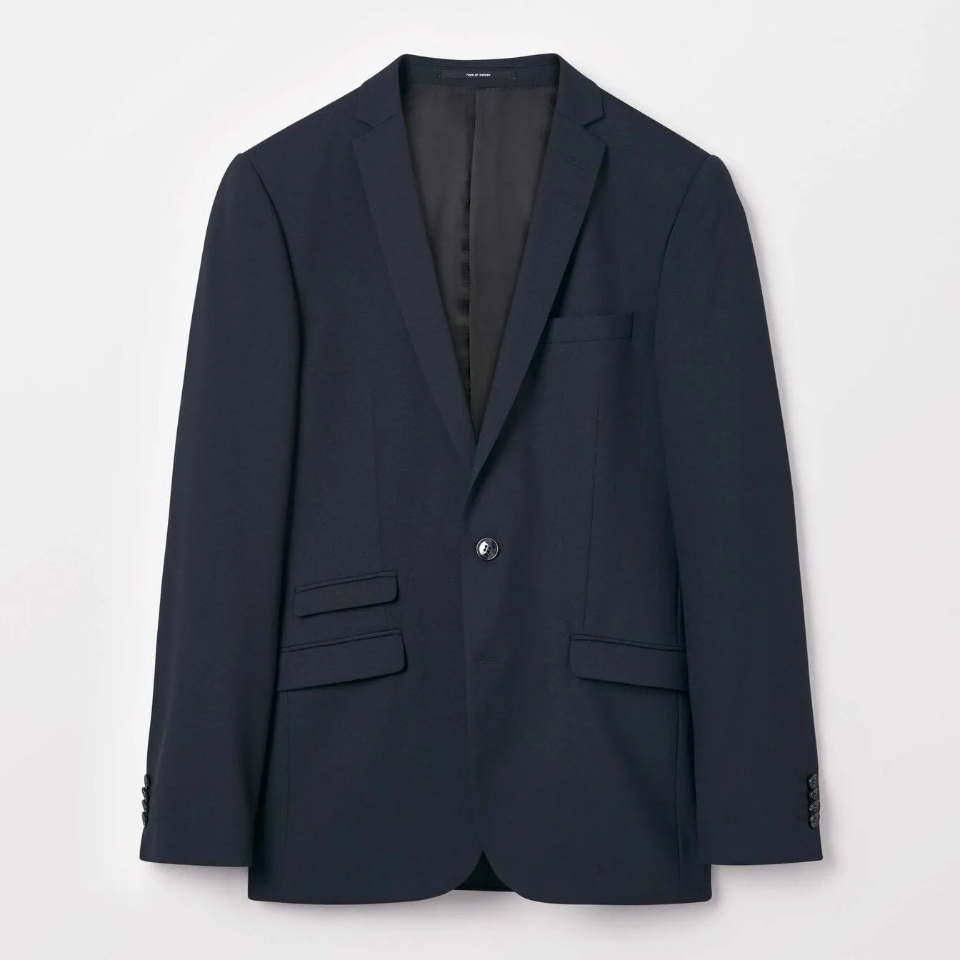 Solid Wool Slim Fit Suit Separates - Navy