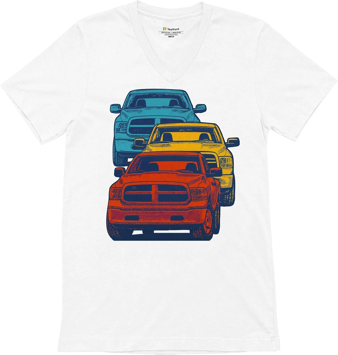 Tee Hunt American Pickup Truck Stack Men's Graphic T-Shirts and Tank Tops