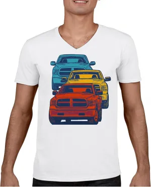 Tee Hunt American Pickup Truck Stack Men's Graphic T-Shirts and Tank Tops