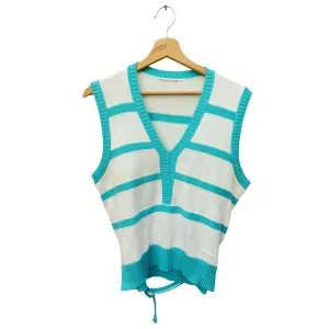 Vintage Blue White Knitted Vest