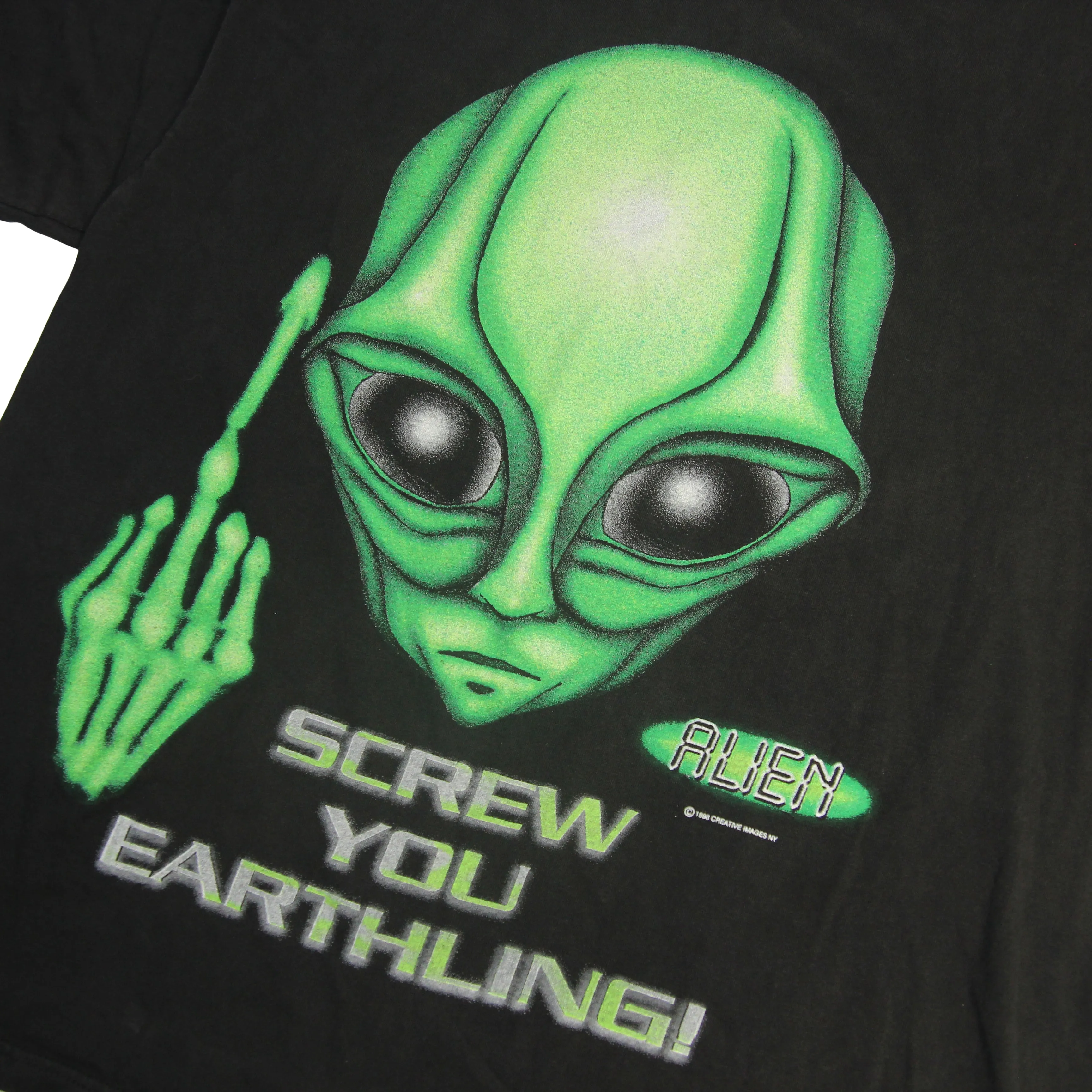 Vintage "Screw You Earthling" Alien Graphic T Shirt - XL