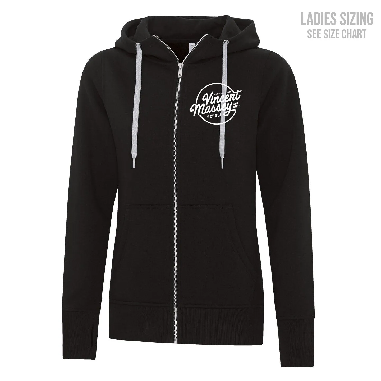 VM Crest Logo LADIES Zip Hoodie (T1023-L2018)