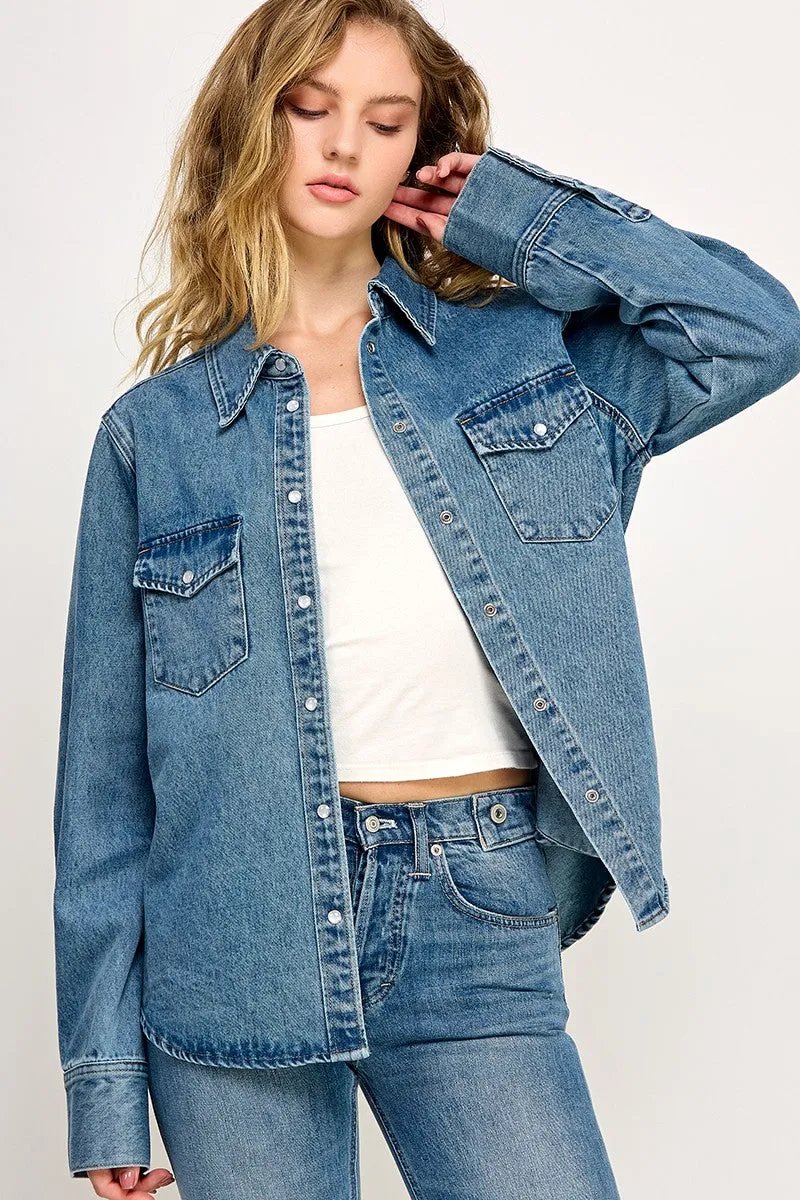 Western Denim Buttondown Shirt