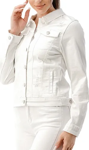 White Distressed Denim Jacket