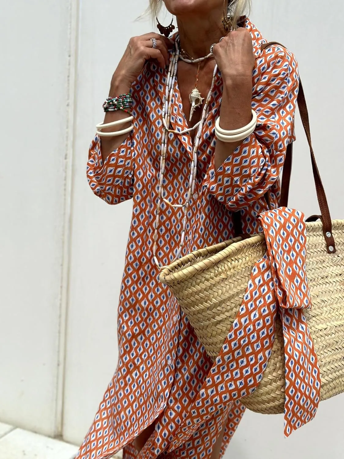 Women 2025 Summer Shirt Dress Classic Striped Lace-Up Shirt Dress Button Down Split Belted Vacation Maxi Dress