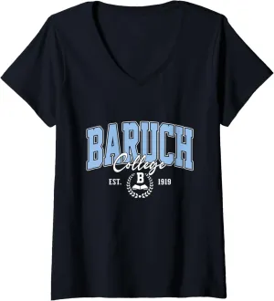 Womens Baruch Retro University Design for Men Women V-Neck T-Shirt