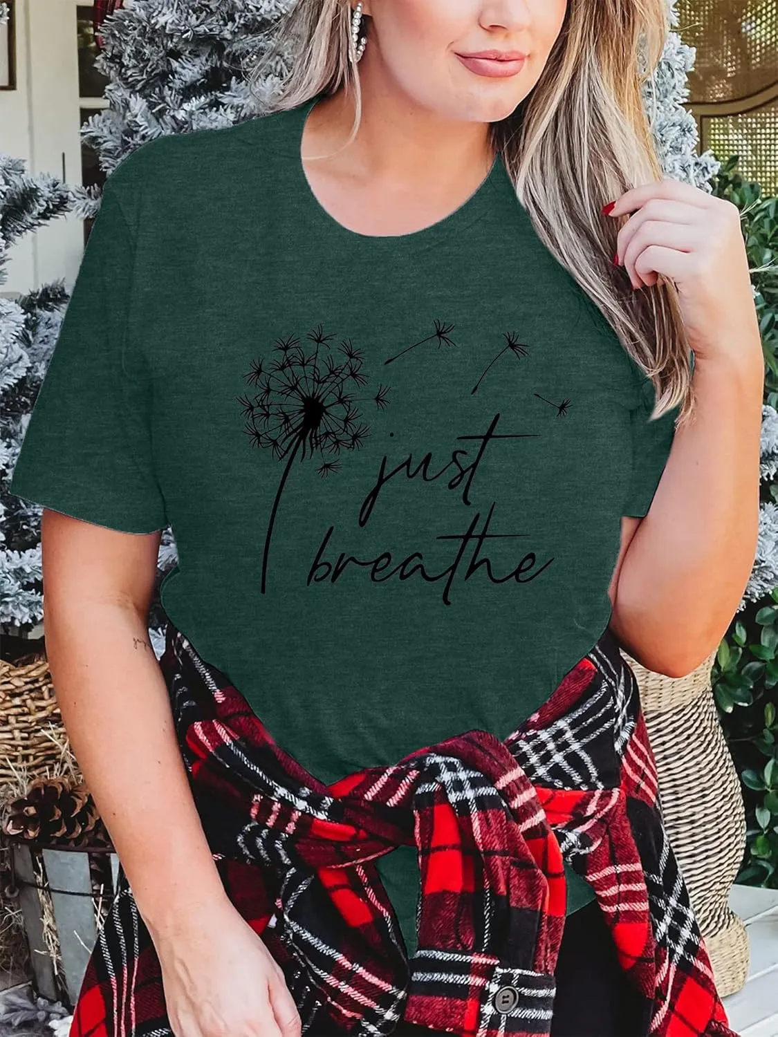 Womens Plus Size Dandelion Print Tshirt Cute Graphic Floral Tees Short Sleeve Summer Blessed Tee Tops