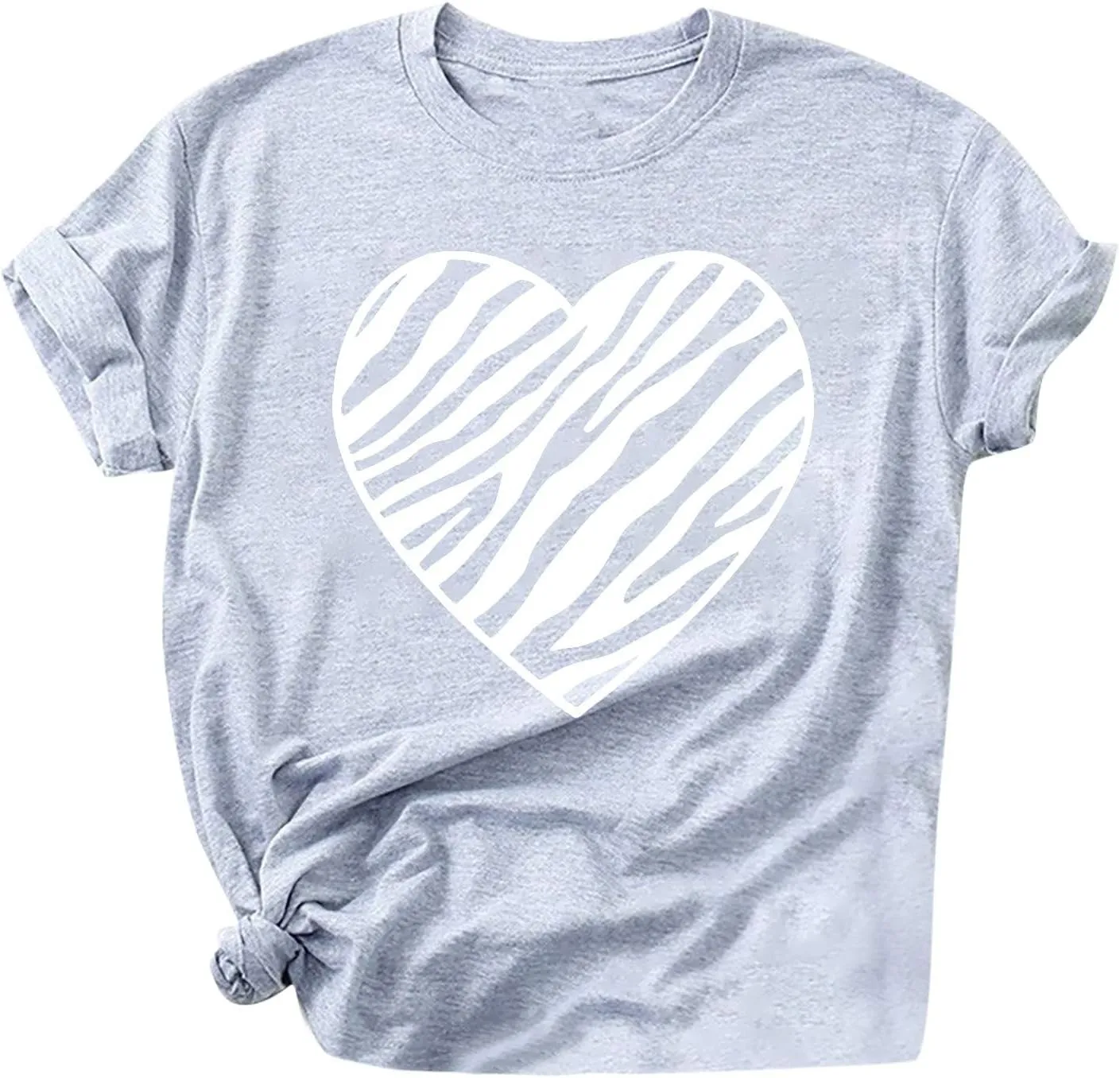 Women's Short Sleeve Tee Top Love Heart Shirt Funny Cute Graphic Tshirt Blouse 2023 Summer Spirng Tops Regular Fit