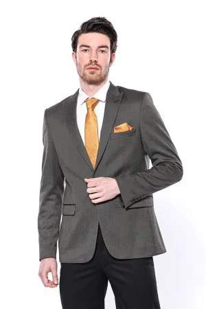 WSS Patterned Slim-Fit Brown Men Blazer  - Singen